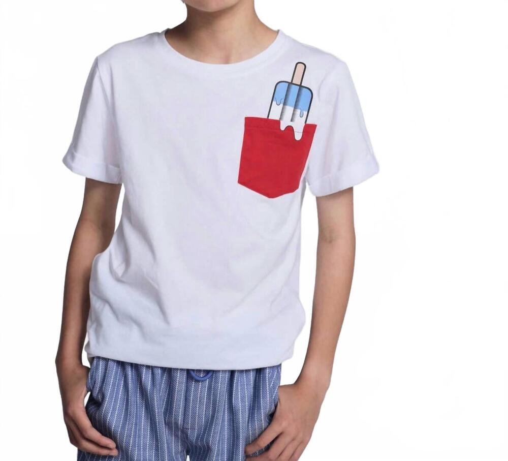 NEW APPAMAN boy's popsicle day trip tee in white